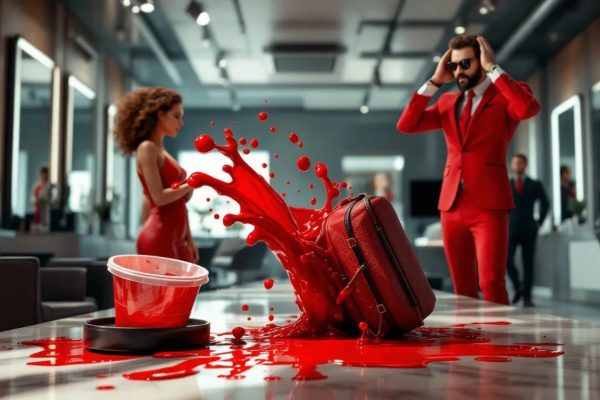 Property damage and theft inside a beauty salon affecting equipment and business assets.