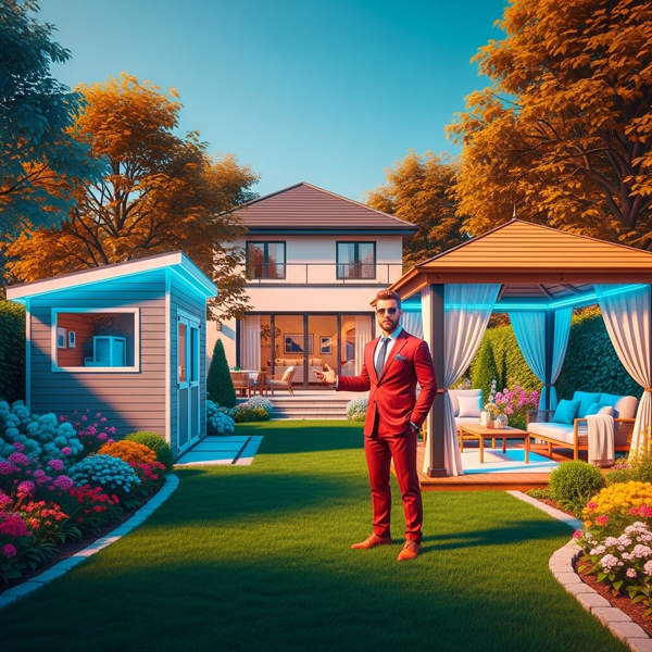 Detached garage and outdoor shed beside a home, representing other structures insurance coverage.