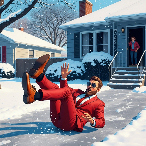 Homeowner discussing an accident claim with an insurance agent, representing personal liability coverage.