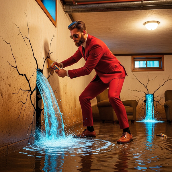 Water seeping into a home’s basement from underground, representing ground water coverage in home insurance.