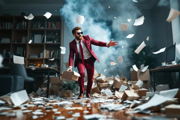 Home business property damage affecting equipment and workspace.