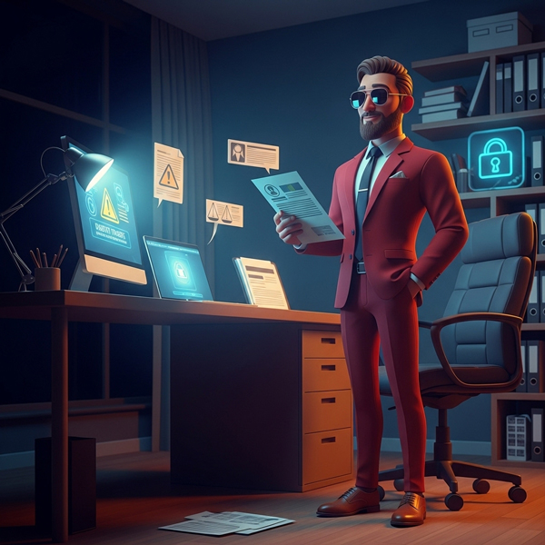 Identity theft protection concept showing secure personal data and online safety shield.