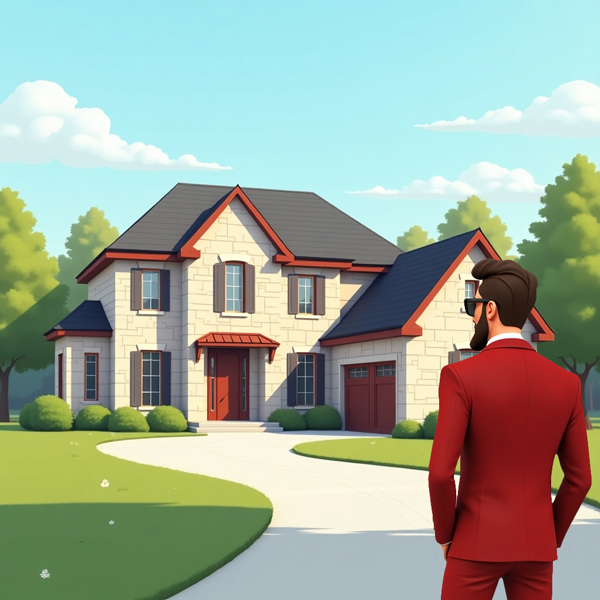Modern house with attached garage and deck, representing standard building protection insurance coverage.