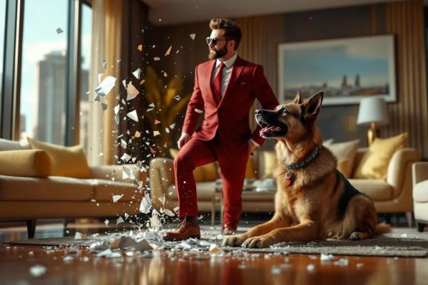 Property damage caused by a pet in a care facility or service environment.