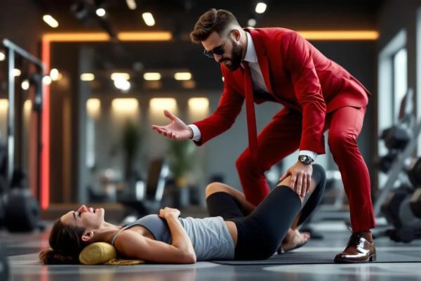 Client injury occurring during personal training session requiring medical attention.