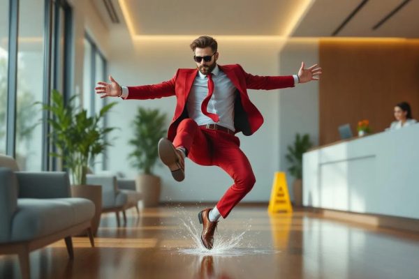Slip and fall accident in a clinic covered by business liability insurance.