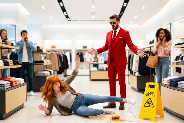 Customer slipping and falling inside a business store causing injury