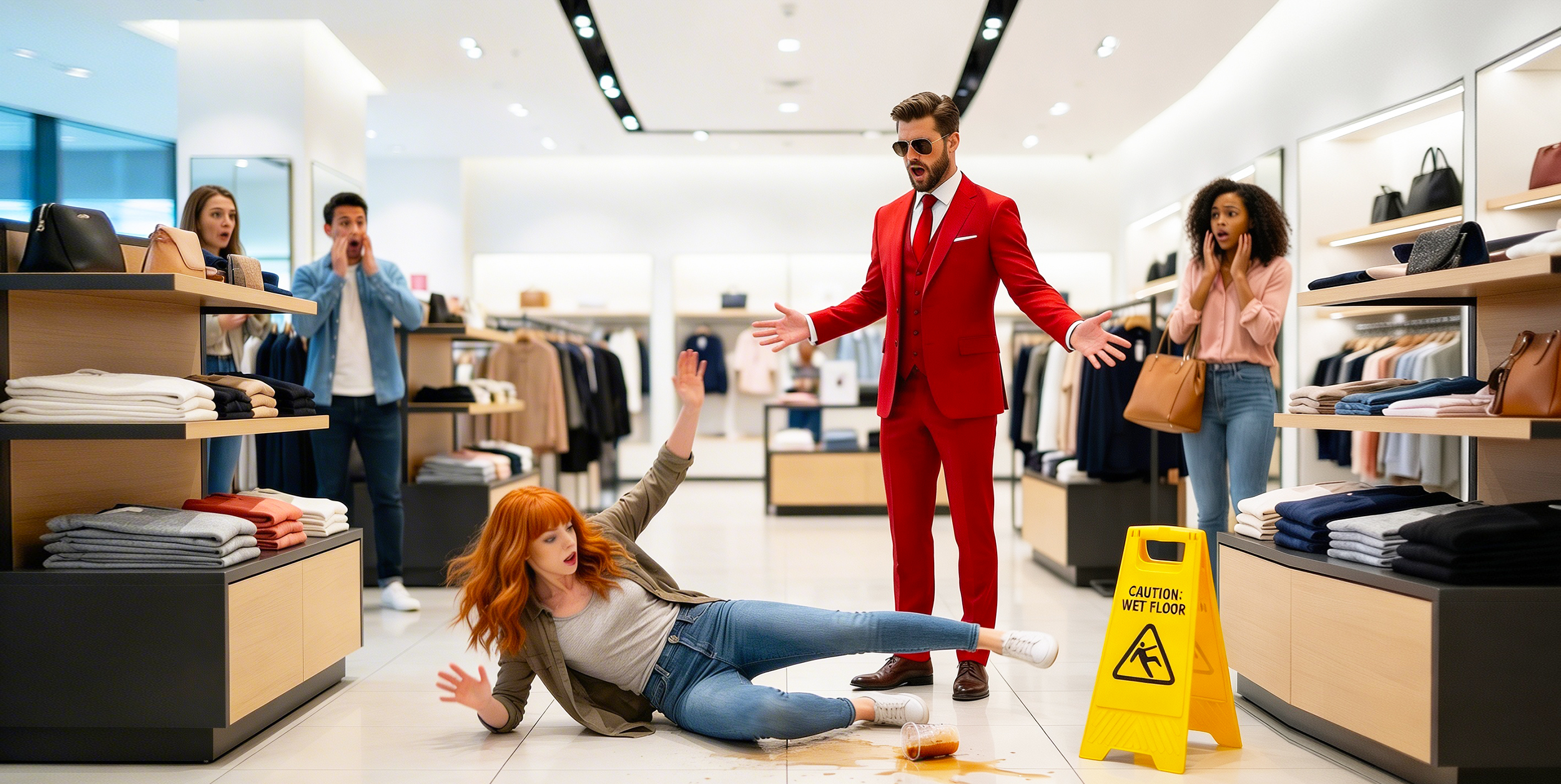 Customer slipping and falling inside a business store causing injury