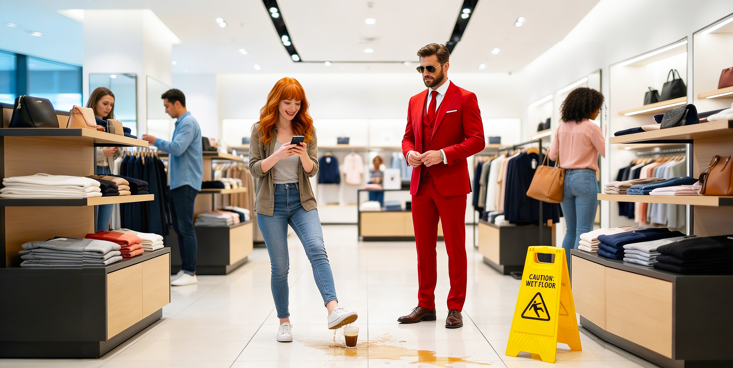 Business owner reviewing liability insurance coverage for company operational risks
