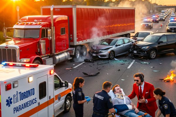 Commercial trucks on the road insured under Commercial Truck Insurance for transportation businesses.