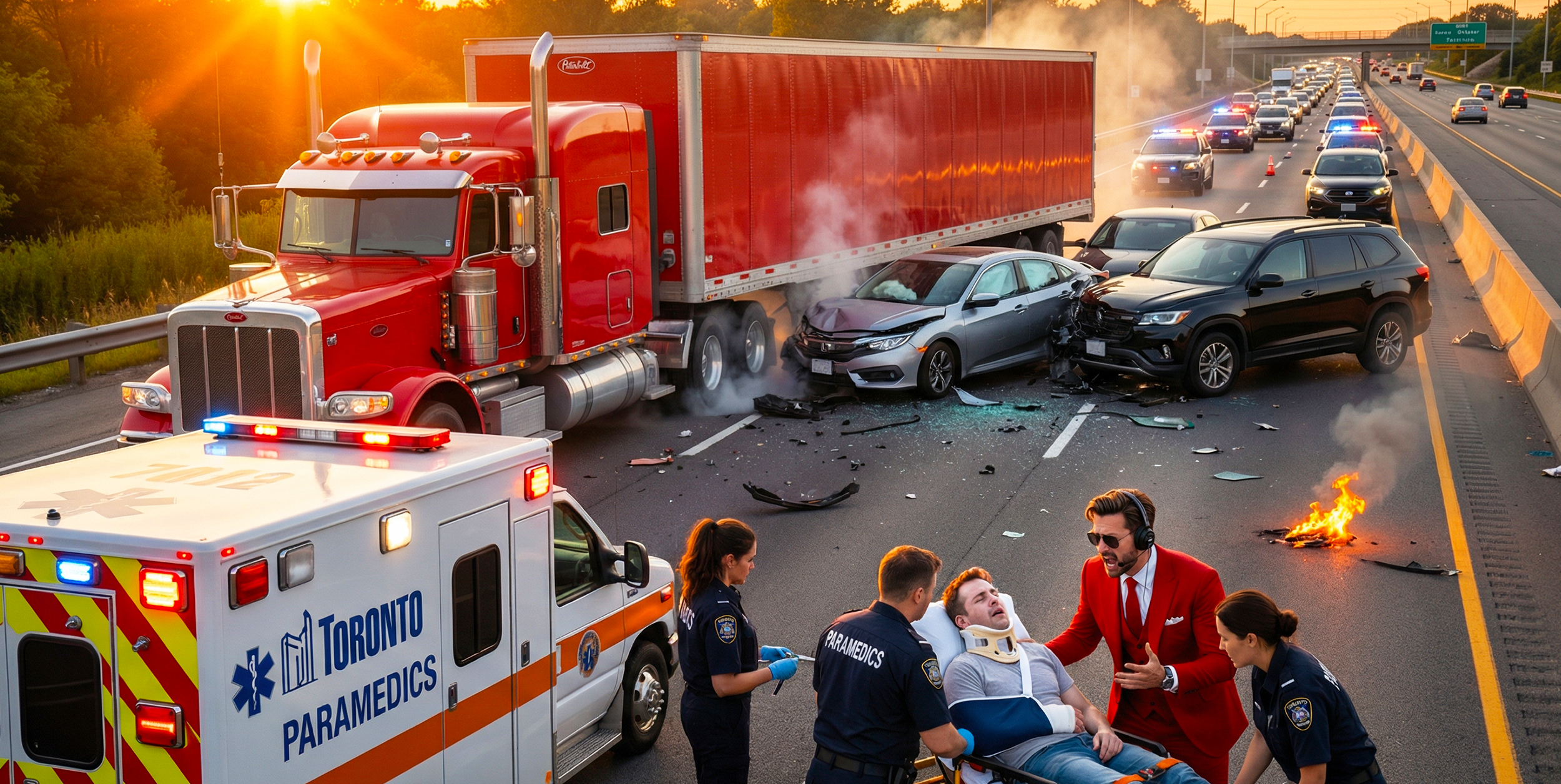 Commercial trucks on the road insured under Commercial Truck Insurance for transportation businesses.